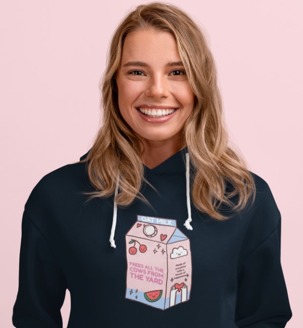 Oat Milk Club Hoodie My Oat Milk Frees All The Cows From The Yard Unisex Black